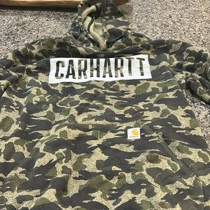 Men’s Carhartt Hoodie Camo Large Loose Fit